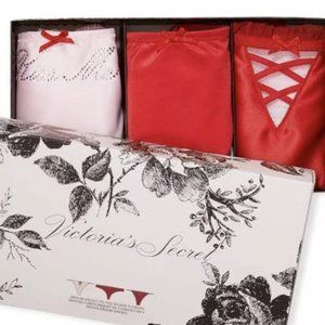 NIB Victoria's Secret Tis The Season V-String Panty Set - 3 Pack Large
